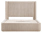 Henry Reeded Queen-King Bed-Chest-Nightstand-Dresser-Mirror Tan Finish