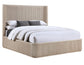 Henry Reeded Queen-King Bed-Chest-Nightstand-Dresser-Mirror Tan Finish