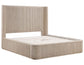 Henry Reeded Queen-King Bed-Chest-Nightstand-Dresser-Mirror Tan Finish