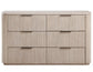 Henry Reeded Queen-King Bed-Chest-Nightstand-Dresser-Mirror Tan Finish