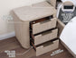Henry Reeded Queen-King Bed-Chest-Nightstand-Dresser-Mirror Tan Finish
