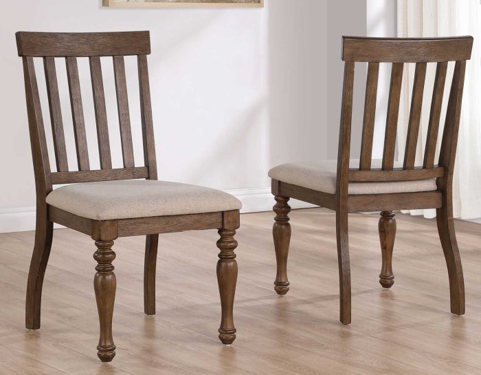 Joanna 6-Piece Dining Set, Brown (59.5" 4-Drawer Dining Table)