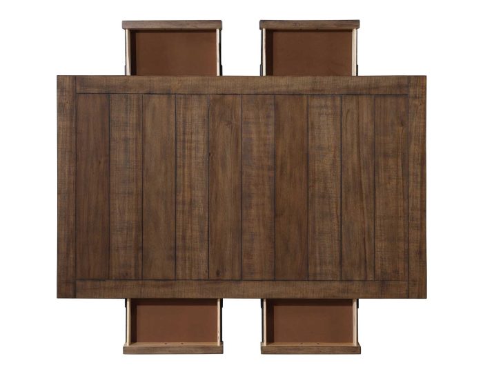Joanna 6-Piece Dining Set, Brown (59.5" 4-Drawer Dining Table)