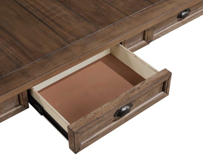 Joanna 6-Piece Dining Set, Brown (59.5" 4-Drawer Dining Table)