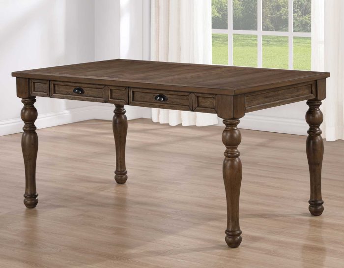 Joanna 6-Piece Dining Set, Brown (59.5" 4-Drawer Dining Table)