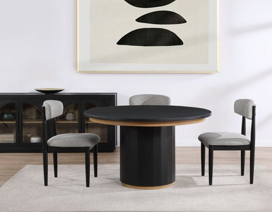 Magnolia 52-inch Round Dining Table & Chairs, Black