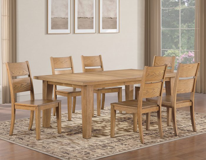 Sommerset Dining Table 64-96″ Ladder Back Chairs