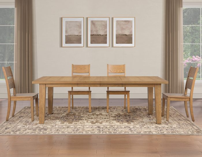 Sommerset Dining Table 64-96″ Ladder Back Chairs