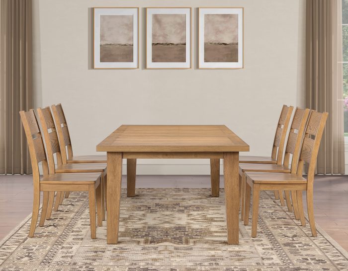 Sommerset Dining Table 64-96″ Ladder Back Chairs