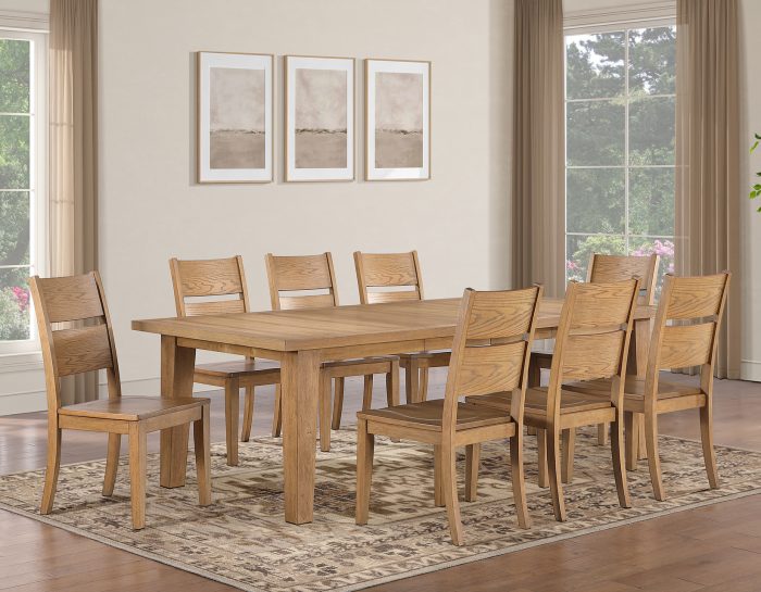 Sommerset Dining Table 64-96″ Ladder Back Chairs