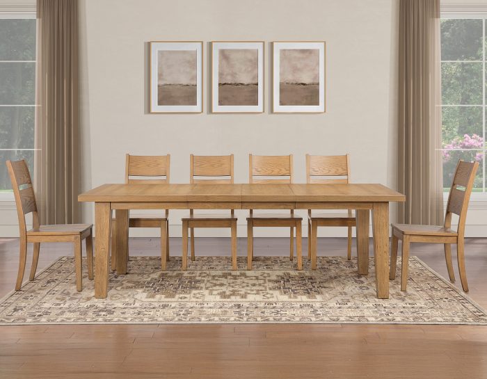 Sommerset Dining Table 64-96″ Ladder Back Chairs