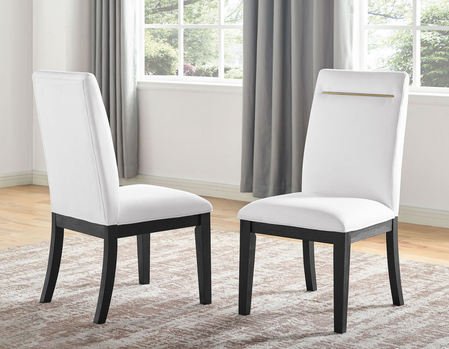 Yves 5pc Dining Set (Table & 4 White Performance Side Chairs)