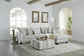 Bend Ivory Sectional & Ottoman