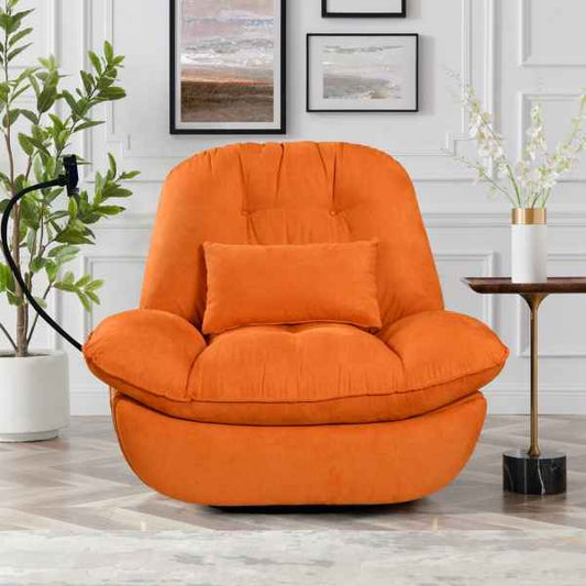 New Game Chair Recliner with USB Port & Phone Holder (Orange)