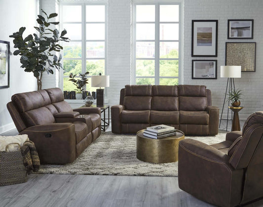 Telluride Chocolate Manual Reclining Sofa-Loveseat-Recliner