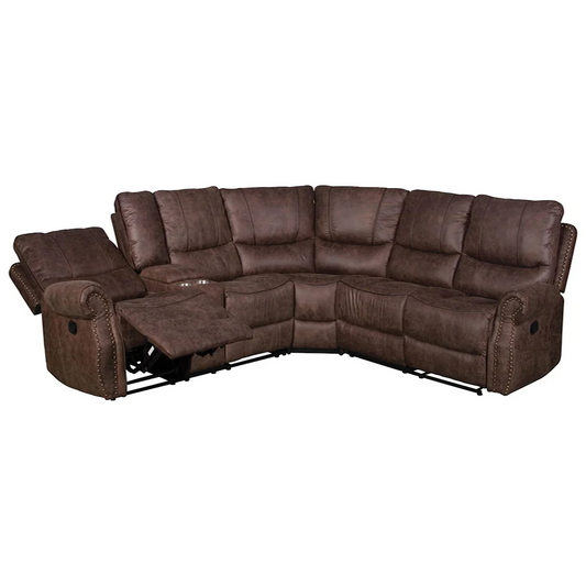 Tabaco 3pc Manual Reclining Sectional with Nail Heads