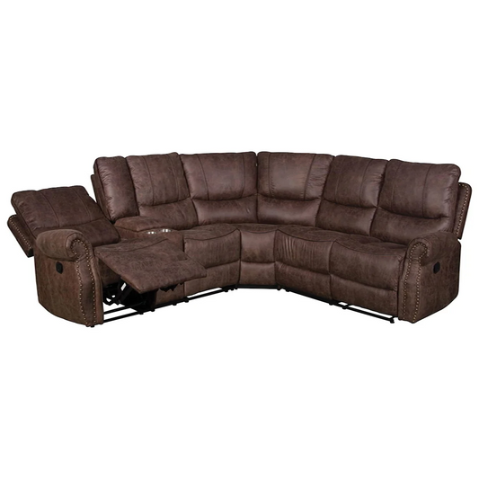 Manuel Recliner with Nail heads ( BROWN & GRAY )