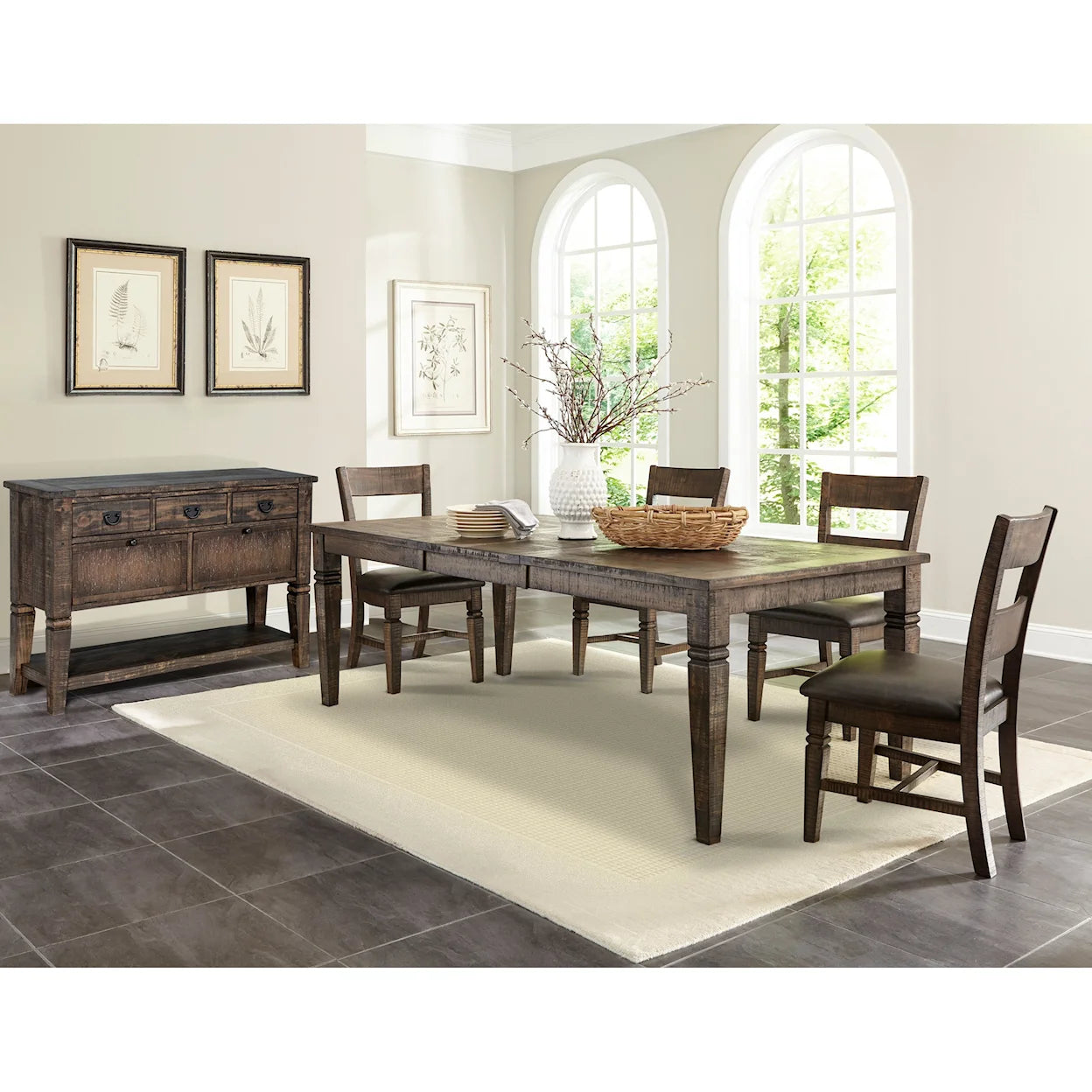 Homestead Adjustable Table, Chairs & Bench (Table Top 66-90)