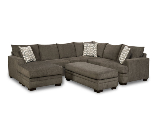 Baileys Charcoal Sectional with Floating Otoman