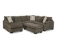 Baileys Charcoal Sectional with Floating Otoman