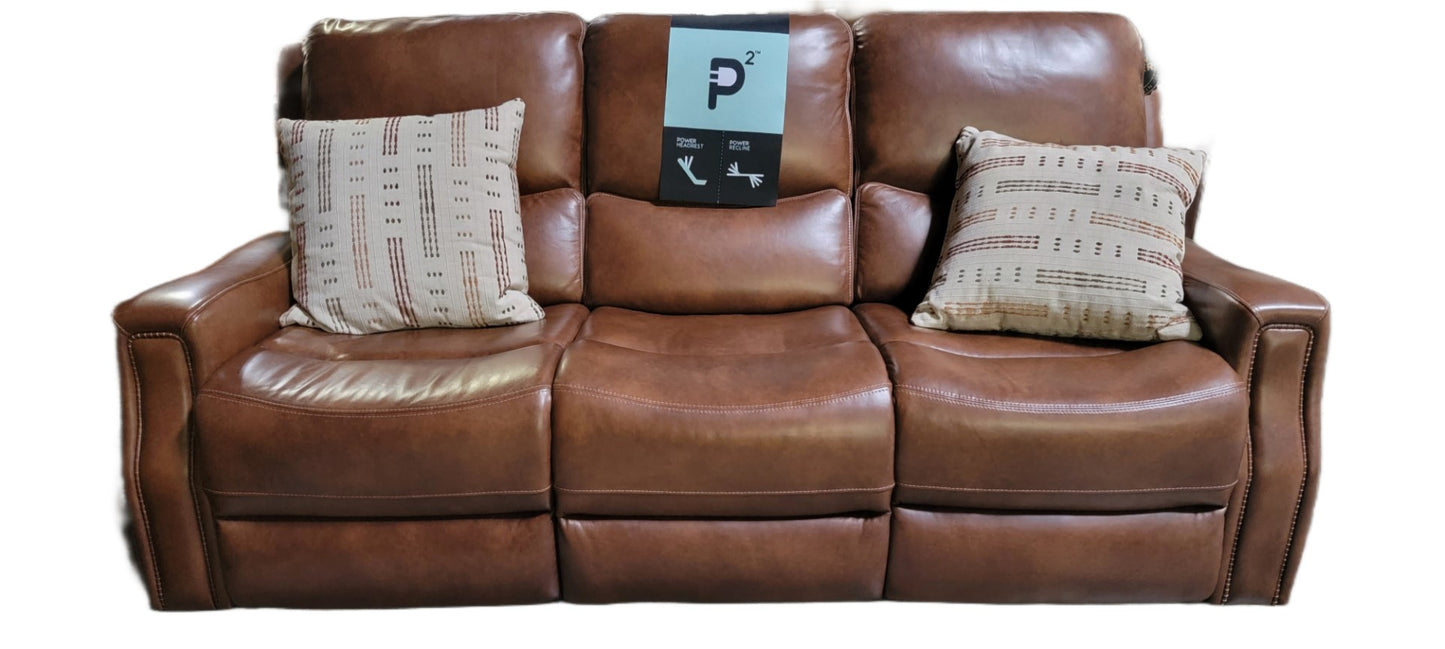 Dual Power Leather Sofa & Loveseat