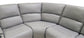 Power Grey Leather Reclining Sectional