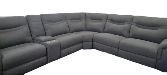 6pc Gray Reclining Sectional