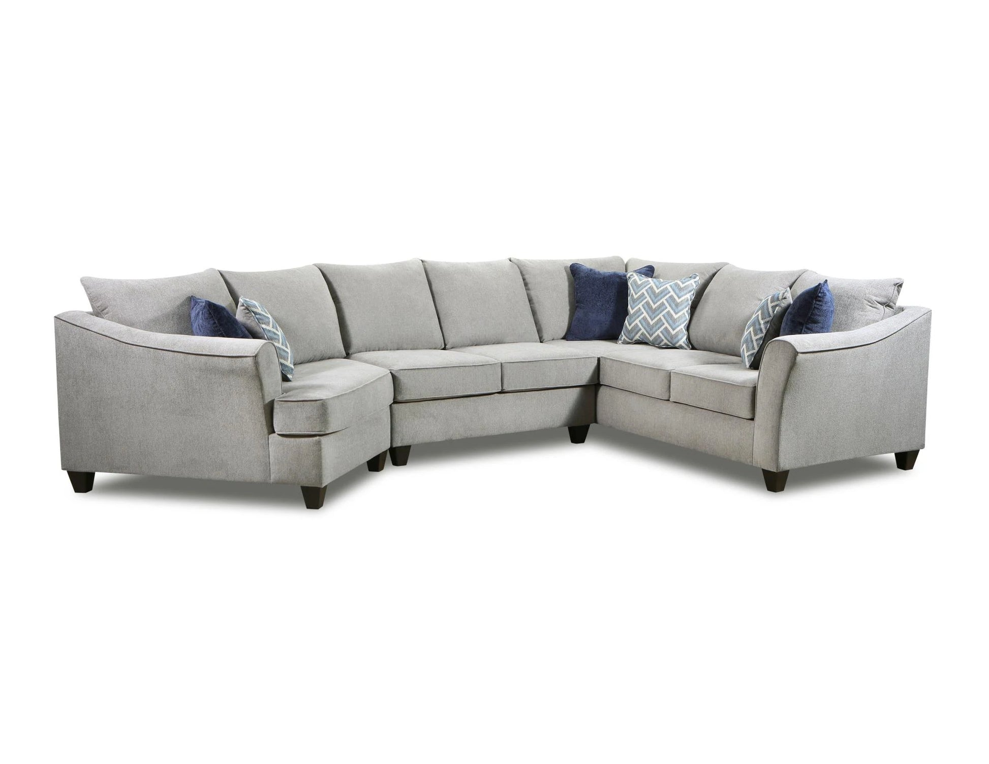 Caymen Silver 3pc Cuddler Sectional Midwest Furniture Liquidators