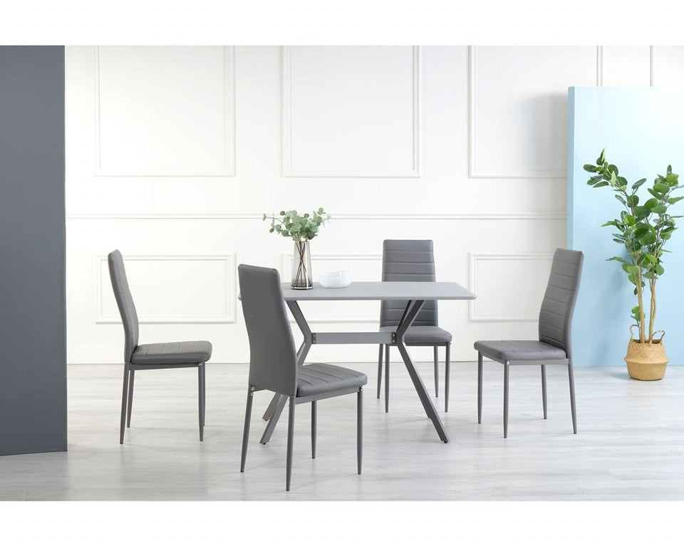 Gray on Gray Table & 4 Chairs