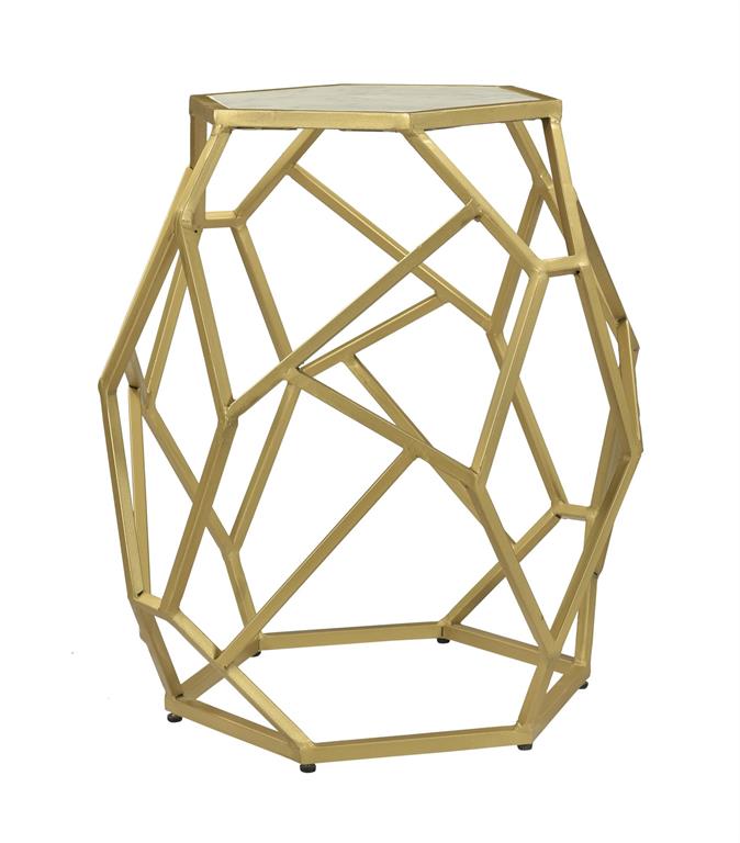 White Marble & Gold Accent Table