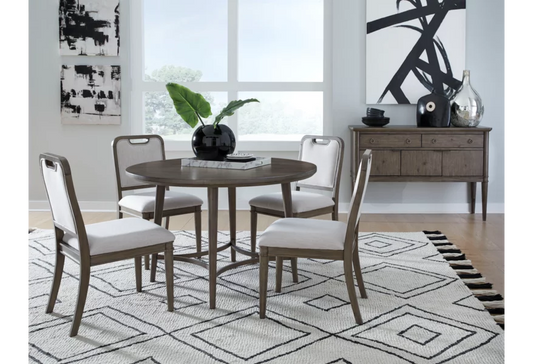 Mango Solid Wood East Harbor Round Dining Table & 4 Chairs