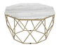 Calista White Marble & Gold Octagonal Cocktail Table