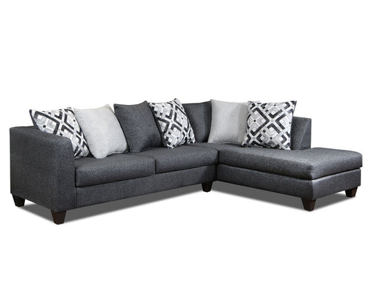 Cryton Charcoal 2pc Sectional With Swivel Chair