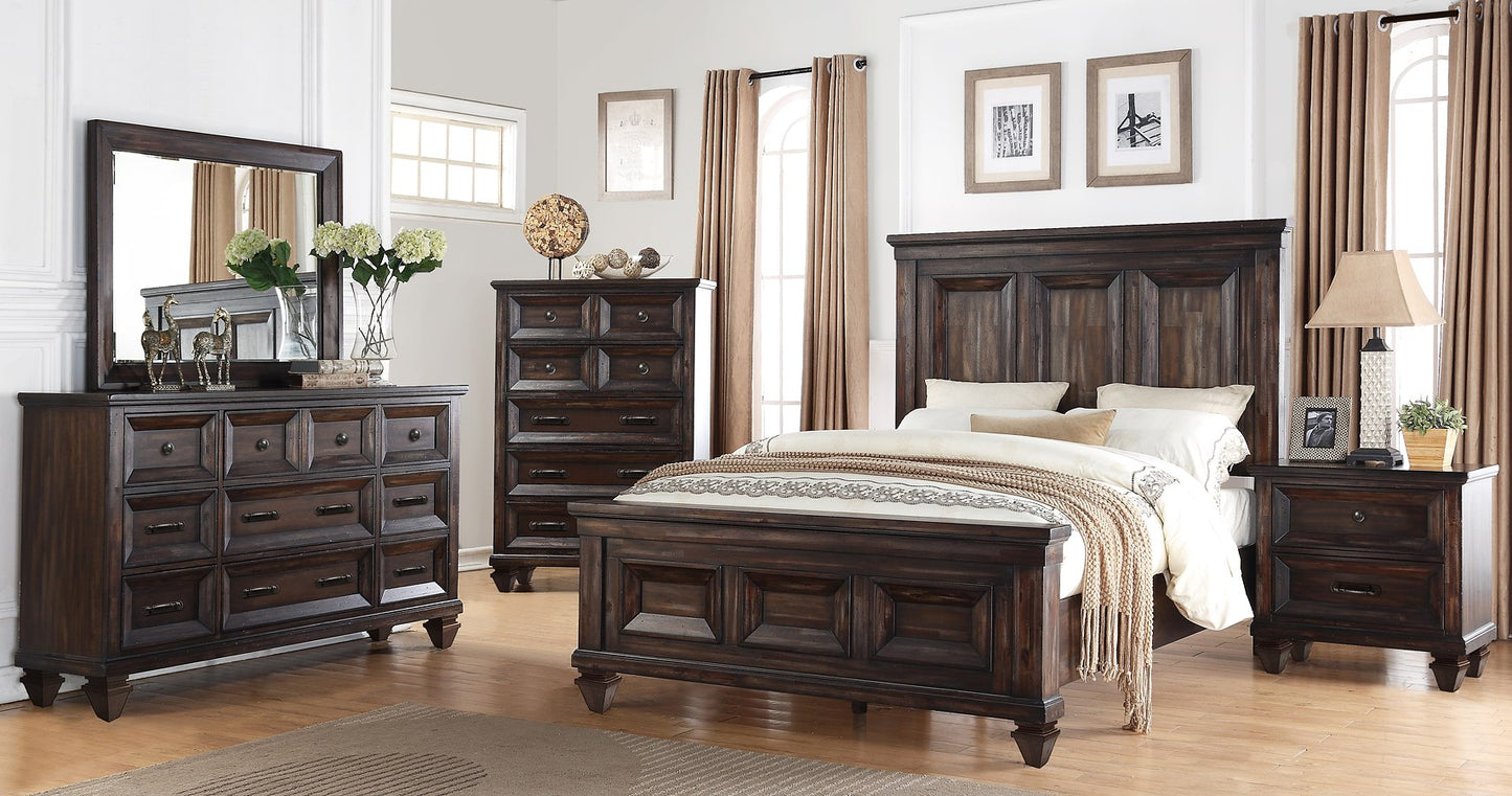 Sevilla Queen King Bed with Dresser Mirror Chest Nightstands