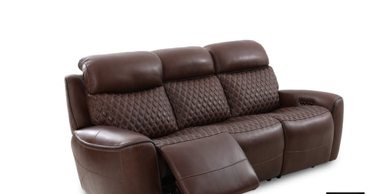 Dual-Power Reclining Sofa & Loveseat Leather Match