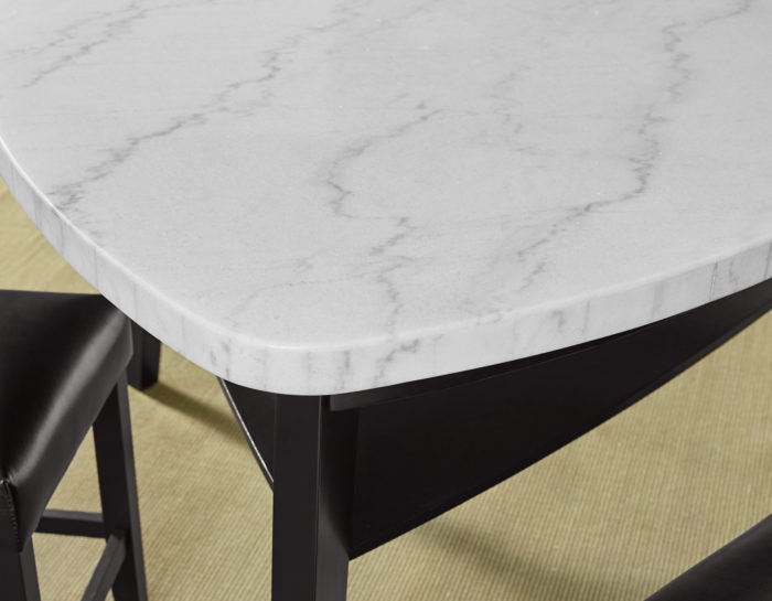 Carrara 6-Piece Marble Counter Dining Set