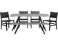 Rustic Dining Table, Bench in Acacia Wood with Metal Legs & Leather Chairs