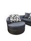 Cryton Charcoal 2pc Sectional With Swivel Chair