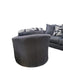 Cryton Charcoal 2pc Sectional With Swivel Chair