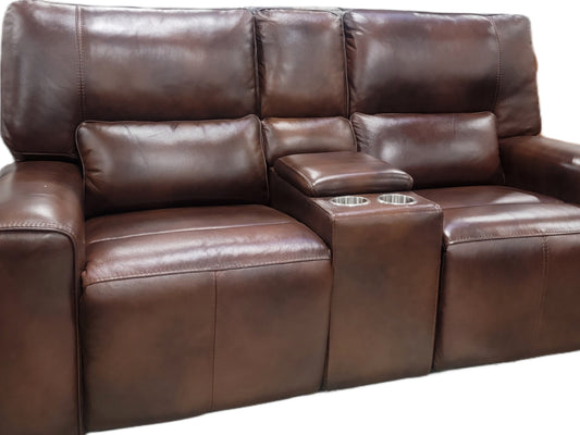 Top Grain Leather Double Power Reclining Sofa & Loveseat
