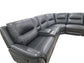 Black Top Grain Leather Manuel Sectional
