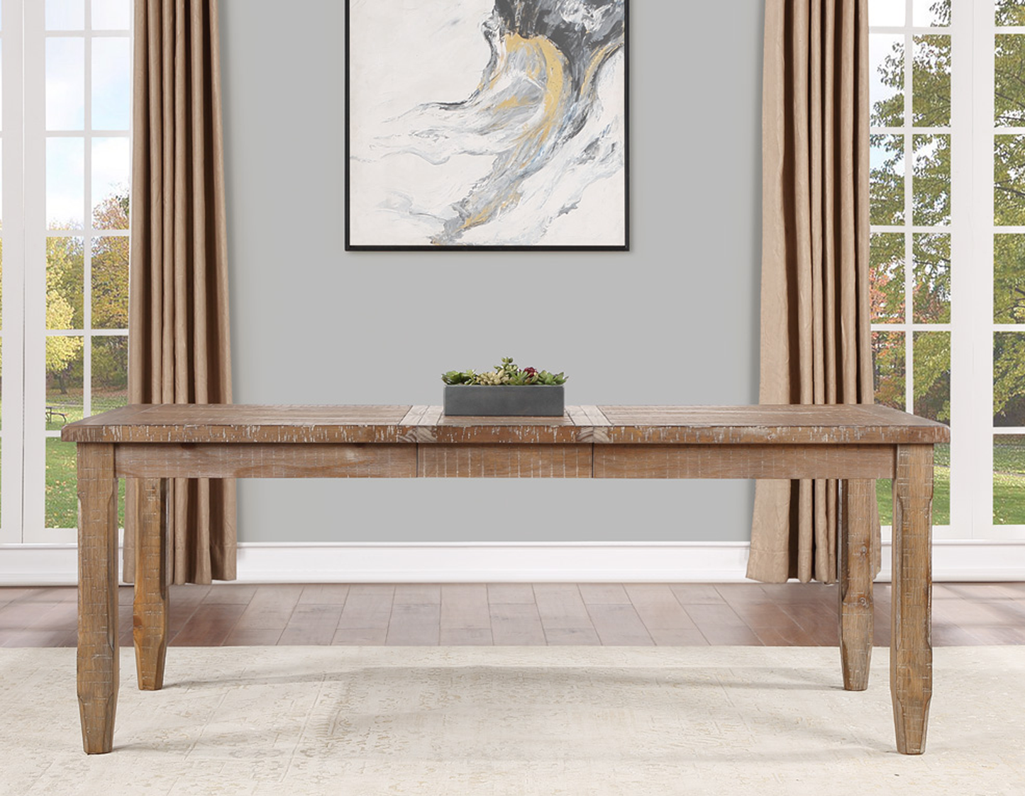 Riverdale 64-80 inch Dining Table & Upholstered Side Chairs