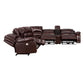 Denver Dual-Power 6-Piece Leather Sectional