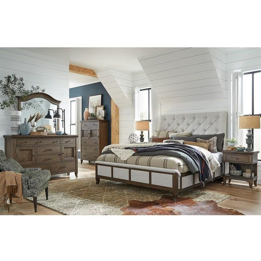 Roxbury Manor King Bed, Dresser, Mirror, Chest & 2 Nightstand Set