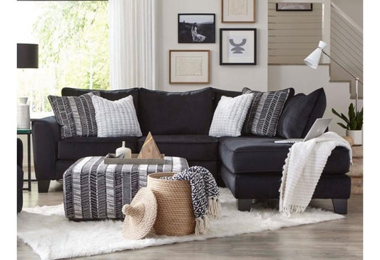 Groovy Black Sectional