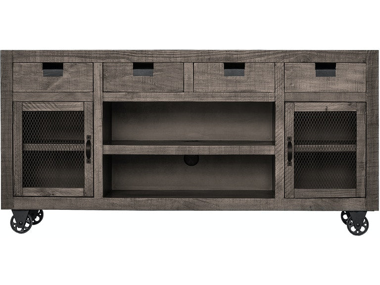 Industrial Gray Console Cabinet