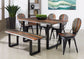 Sierra Brown & Black  Dining Table, 4 Chairs &  Bench
