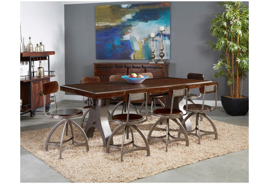 Industrial Table & Adjustable Stools